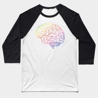 Beautiful Brain Rainbow Pastel Neuroscience Baseball T-Shirt